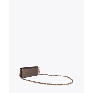 Borsa a tracolla baguette in ecopelle con M goffrata