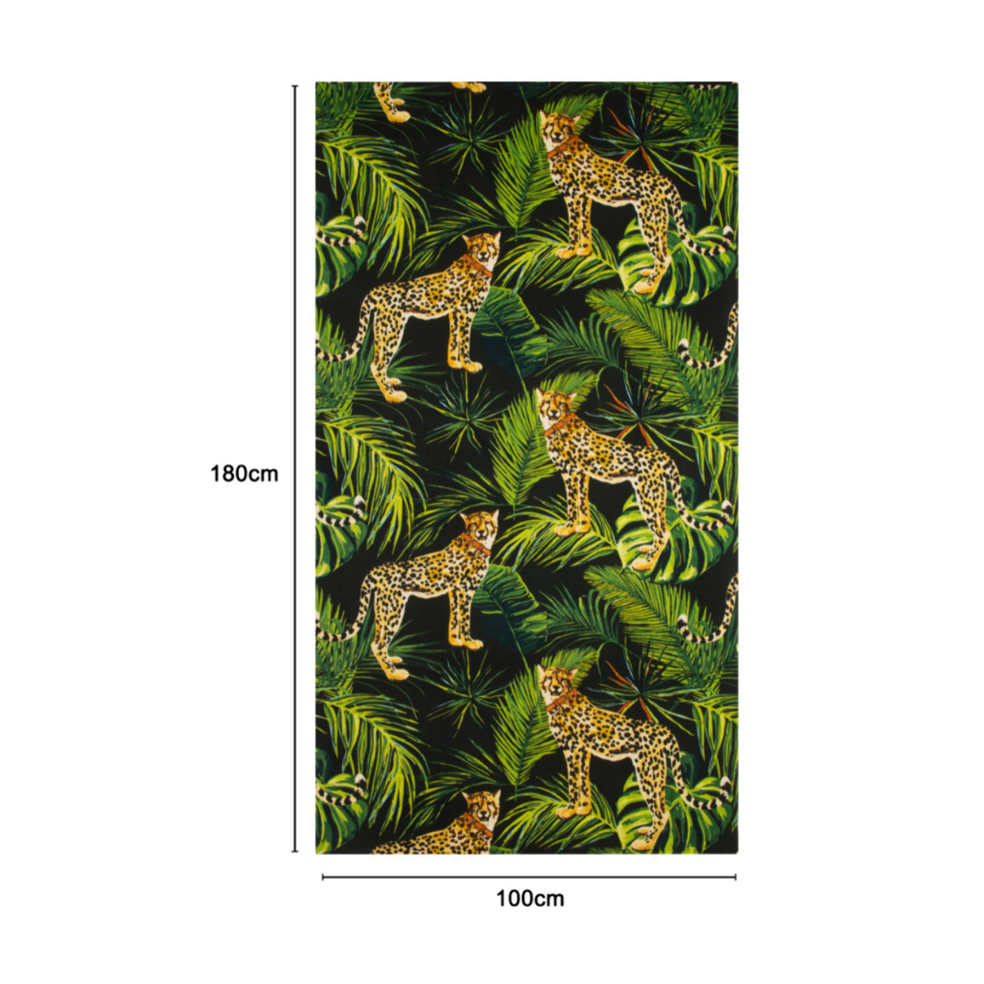 Telo Mare Grande 100x180 Spugna Maui Leopardi Tropical D19