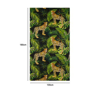 Telo Mare Grande 100x180 Spugna Maui Leopardi Tropical D19