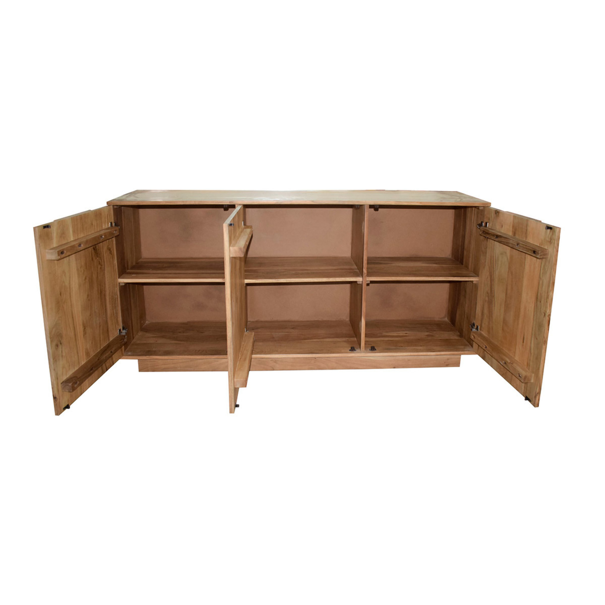 Buffet en bois massif gravé 3 portes L160 cm ARK