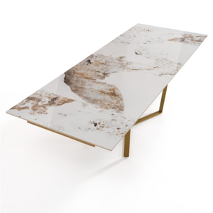 TOMASUCCI Tavolo allungabile SPINNE GOLD - ONICE MARBLE