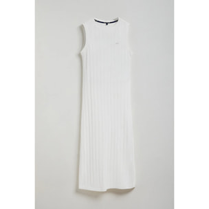 Vestito lungo da donna bianco con bottoni perlati Polo Club