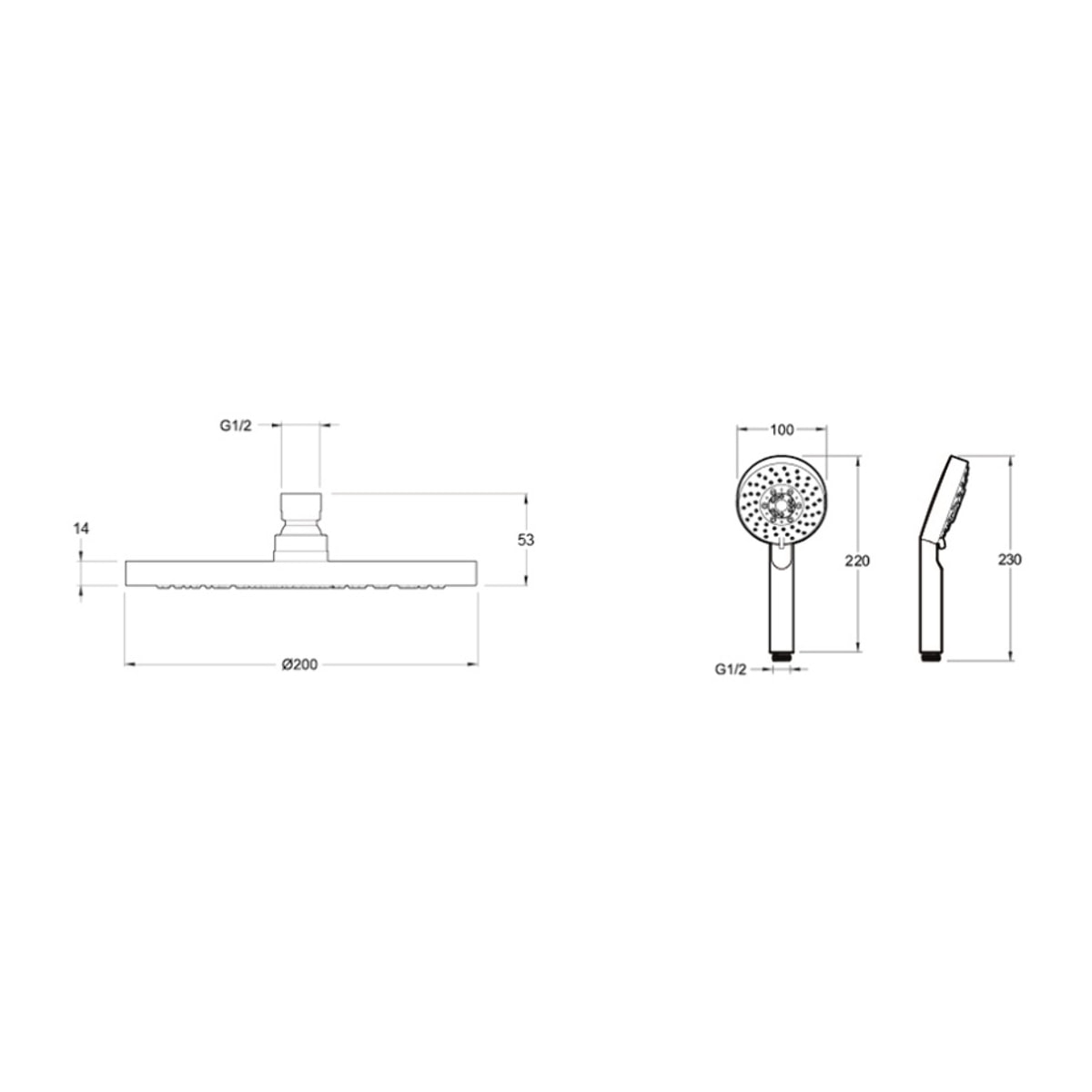 Jacob Delafon Robinet de douche avec mitigeur encastrable mécanique Modulo rond