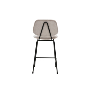 Tabourets de bar en tissu effet velours texturé beige et métal H66.5 cm BARNET (lot de 2)