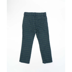 Pantalón largo estructura verde y azul