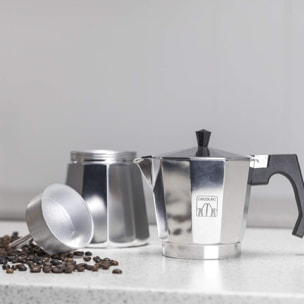 Cafetera Italiana Mokclassic 900 Shiny. Cafetera de aluminio, Para toda cocina,