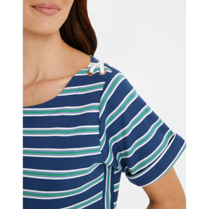 Vestido Corto Rayas Azul - Marini