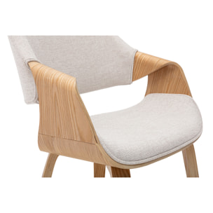 Chaises en tissu effet velours texturé beige et bois clair (lot de 2) SEVAN