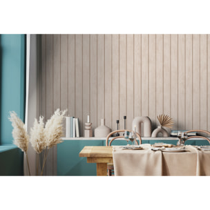 Papier peint lambris bois vertical beige rosé clair