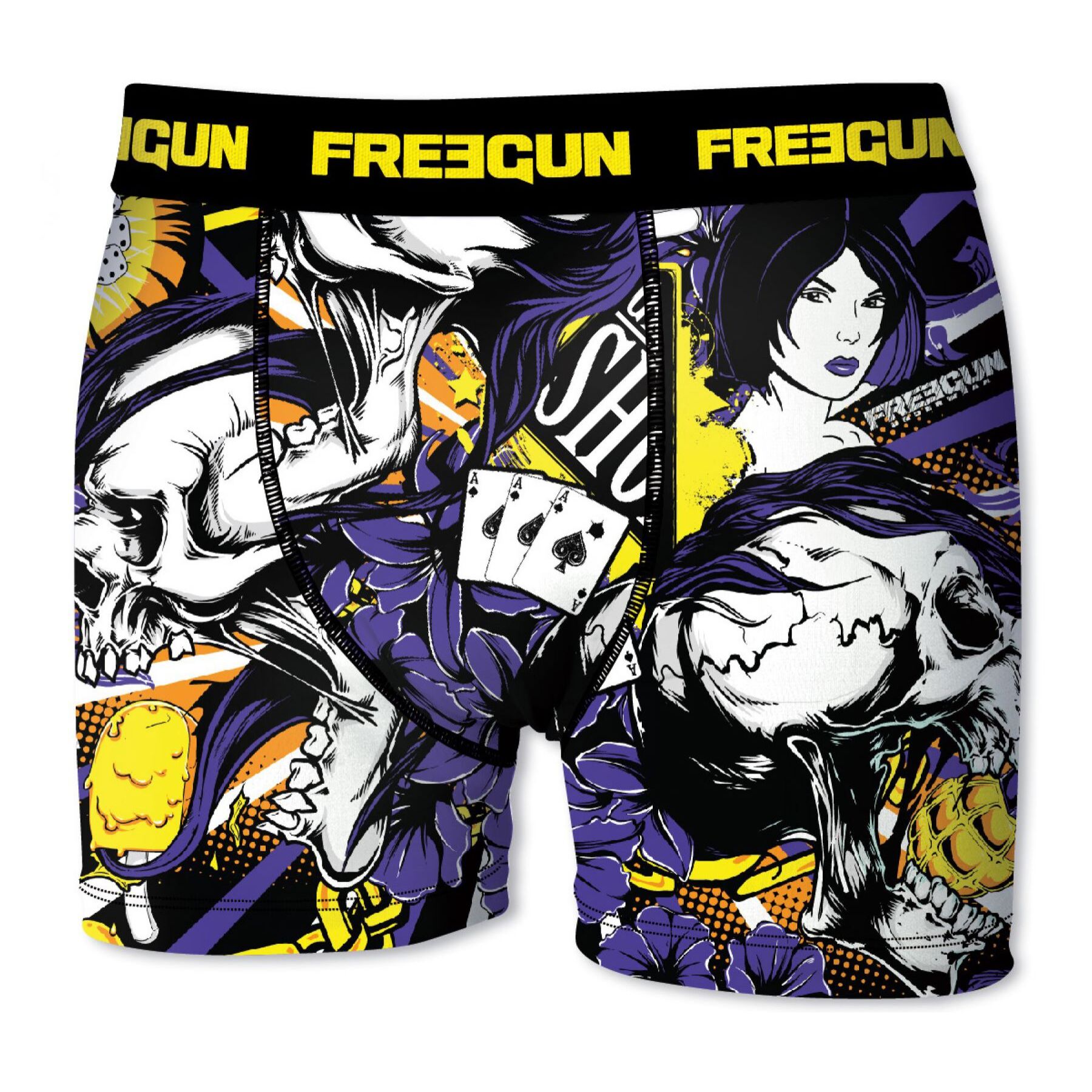 calzoncillo boxer freegun modelo acestrick para niño violeta