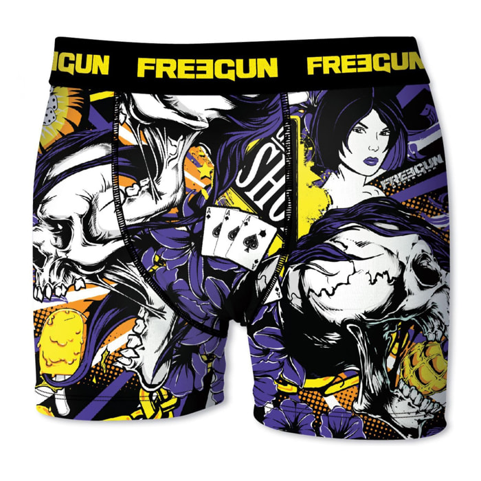 calzoncillo boxer freegun modelo acestrick para niño violeta