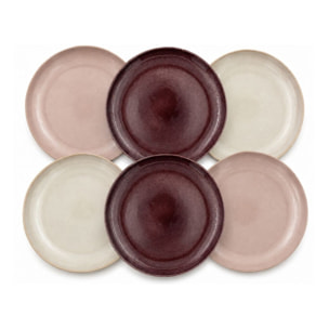 Lot de 6 grandes assiettes, TERRA