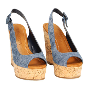 Zeppe jeans in sughero