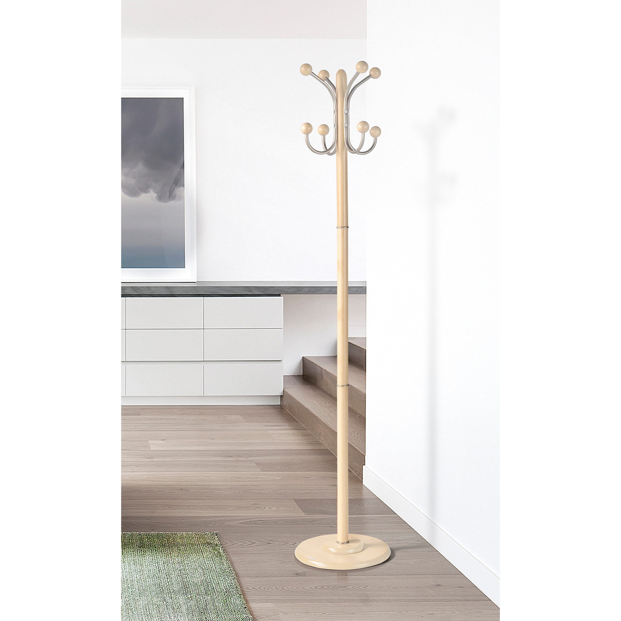 Perchero Office madera haya roble 170x35x35 cm