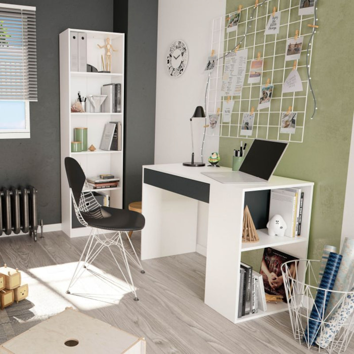 Mesa de escritorio Masster Blanco Artik (Blanco Mate) - Gris Grafito