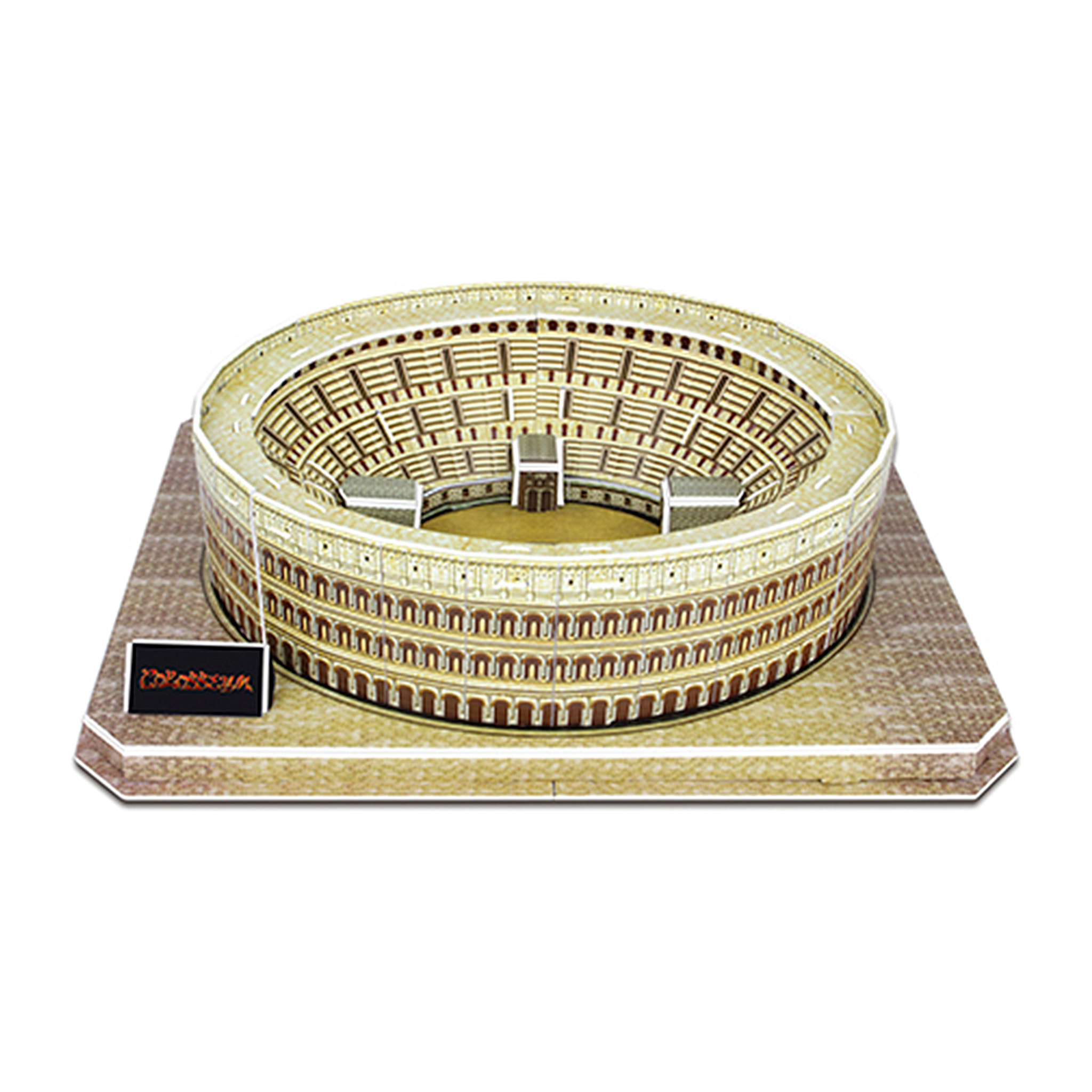 Puzzle 3D del Colosseo di Roma. È composto da 38 pezzi che puoi assemblare senza bisogno di attrezzi o colla. Raccomandato per bambini di età superiore ai 3 anni.