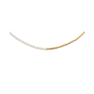 Collar New Pearl Acero Baño Oro