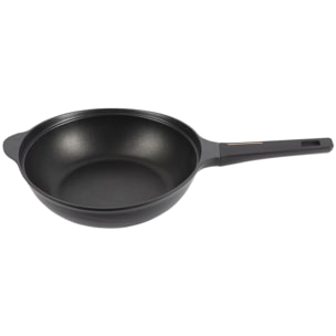 wok ø30cm en aluminio fundido color negro con revestimiento