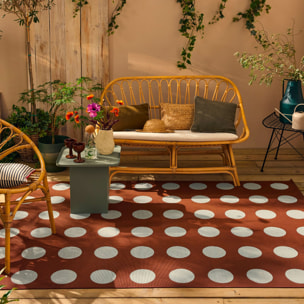 RIVIERA - Tapis intérieur/extérieur à motif pois marron