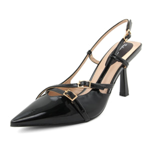 Slingback Donna colore Nero-Altezza tacco:9,5cm