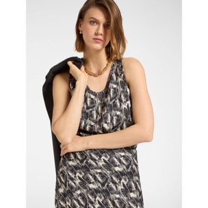 Elena Mirò - Top estampado - Negro