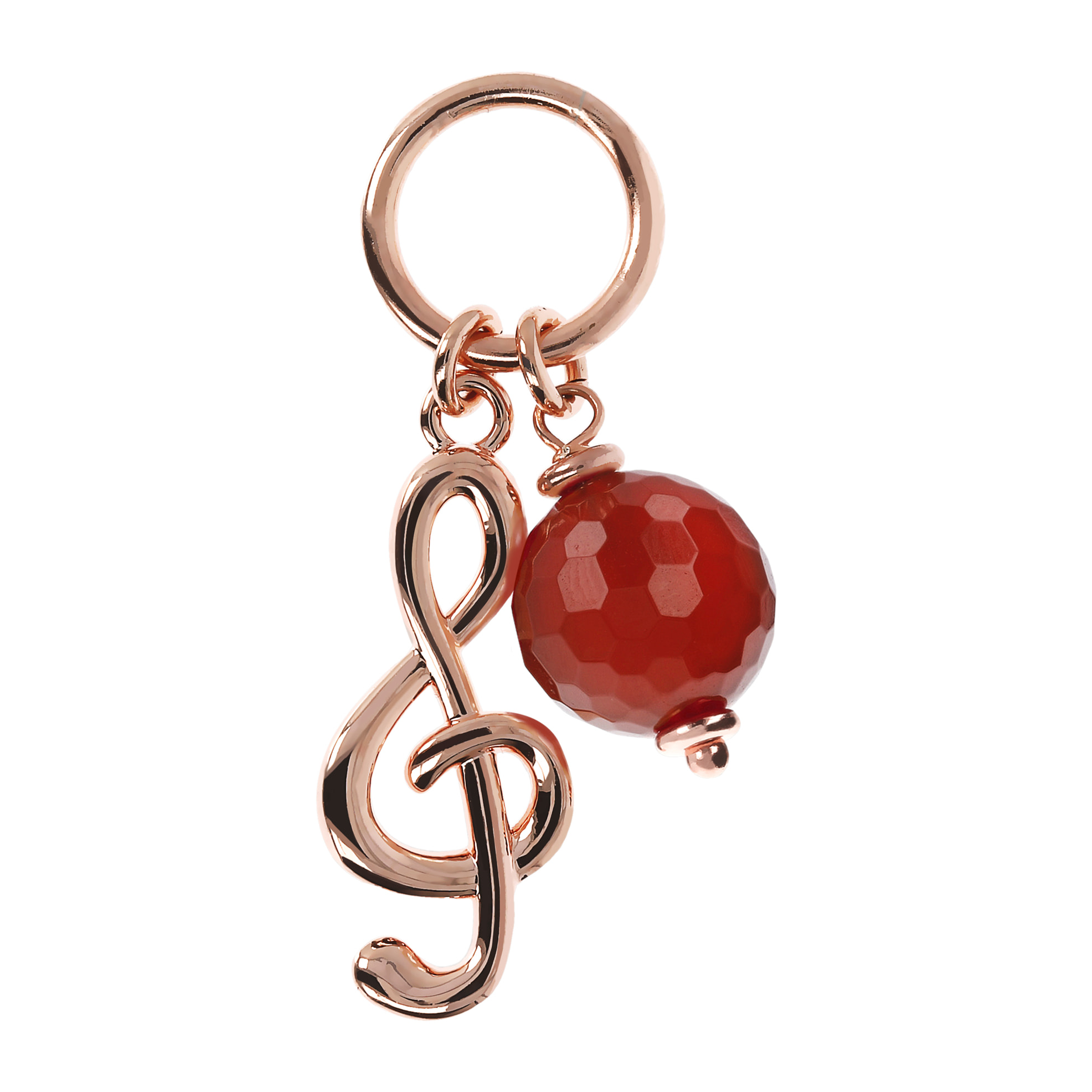 Pendente Chiave di Violino con Sfera in Agata Rossa