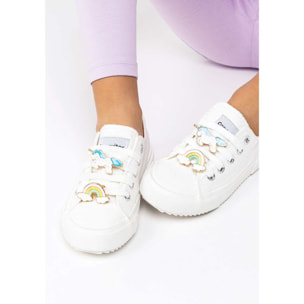 Zapatillas Niña Unicornio En Blanco