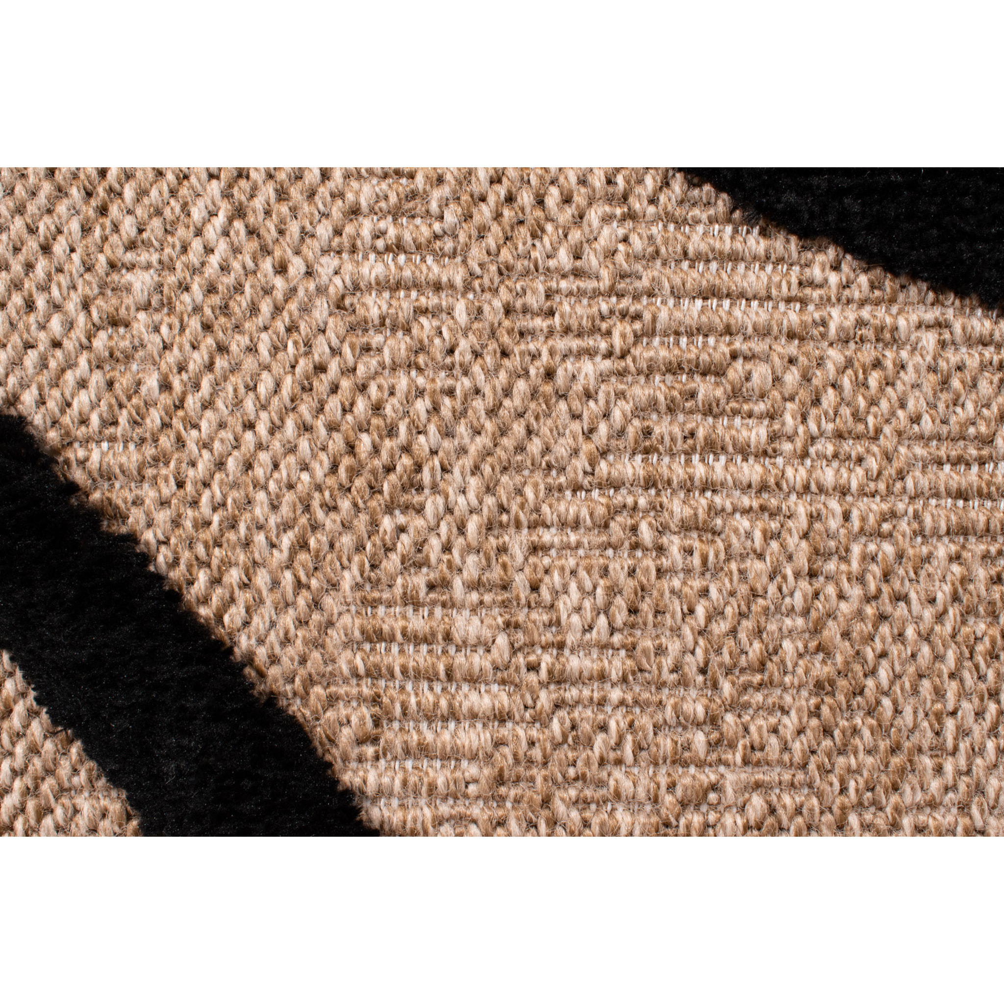 PALMA - Tapis aspect jute à motif géométrique en relief - Noir