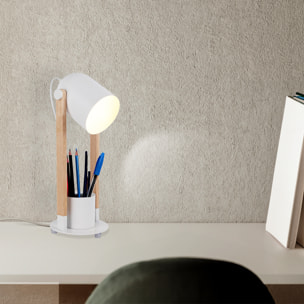 Forlight - Flexo de Escritorio con Acabado Madera Clara y Blanco Mate, Compatible con Bombillas Personalizables, Diseño Moderno y Duradero en Madera y Acero, Ideal para Iluminación del Hogar