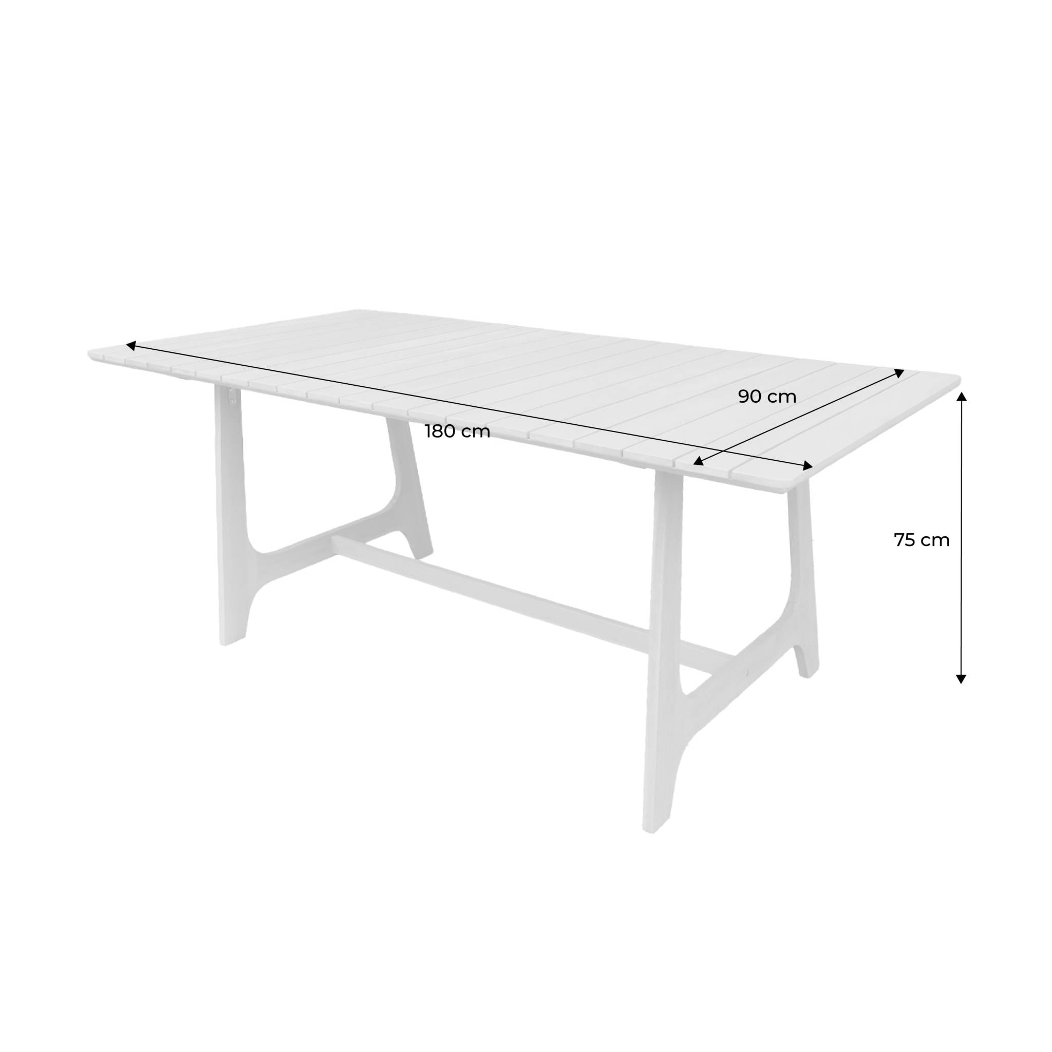 Table de jardin bois d'acacia 8 places AROHA