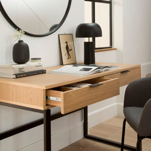 Bureau Coimbra -tableau en tôle naturelle-couleur chêne naturel 120 x 75 x 60 cm