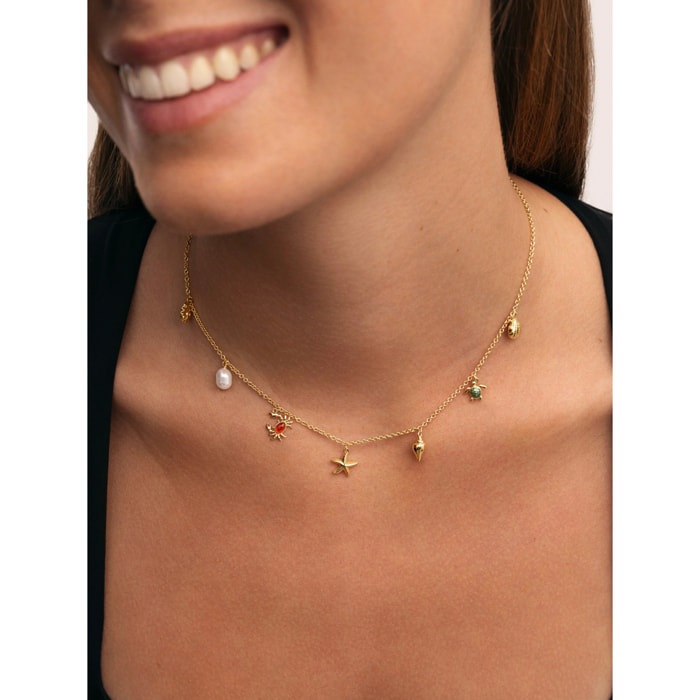 Collar Multicharms Seaside Baño Oro