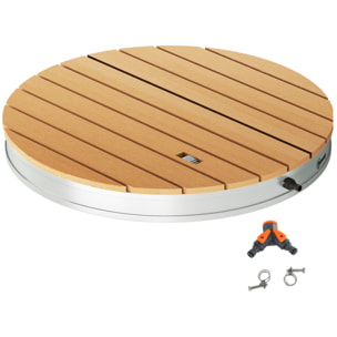 Kit de Ducha de Jardín Portátil Ducha Exterior de Suelo Altura Ajustable hasta 4 m Estructura de Aluminio Resistente al Agua a los Rayos UV y a Las Heladas para Camping Piscina Playa