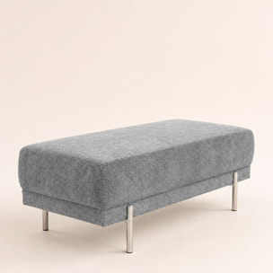 Gabin - pouf en velours texturé - Gris clair