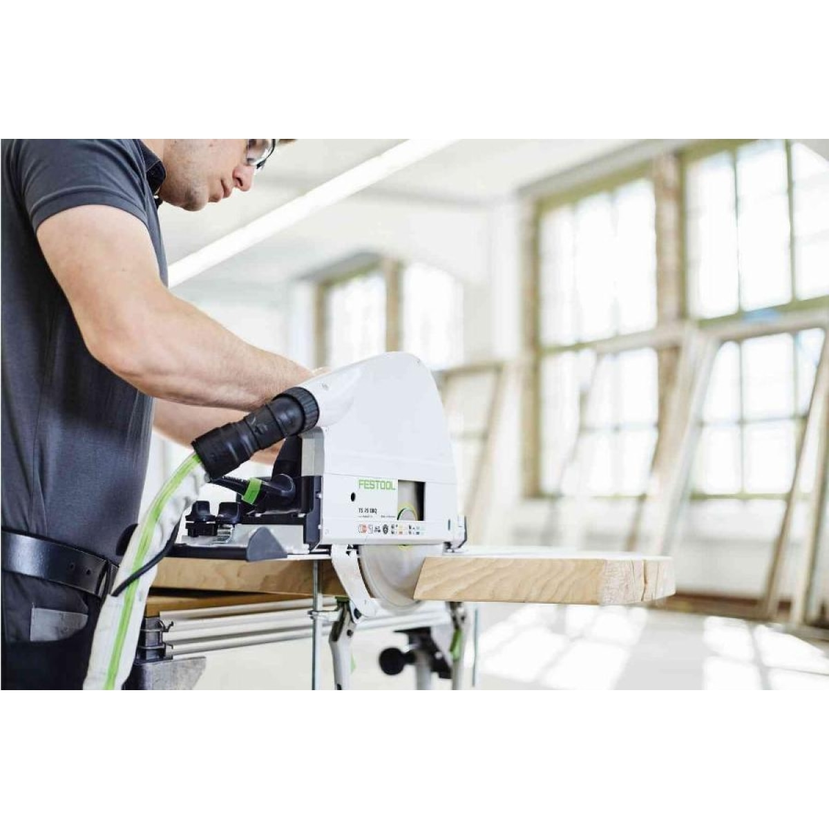 Scie circulaire TS 75 EBQ-Plus-FS - 1600W Ø210 mm - FESTOOL - avec Rail FS 1400/2 + lame Wood universal - 576115