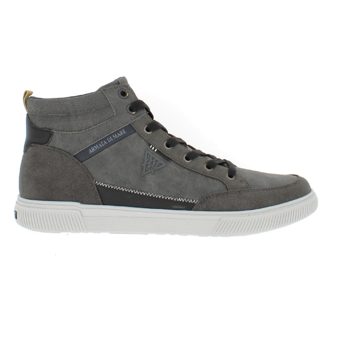 Armata di Mare Scarpe Uomo Sneakers Alte Casual Stringate con Soletta Rimovibile in Memory Foam AMU W23M405 Grey
