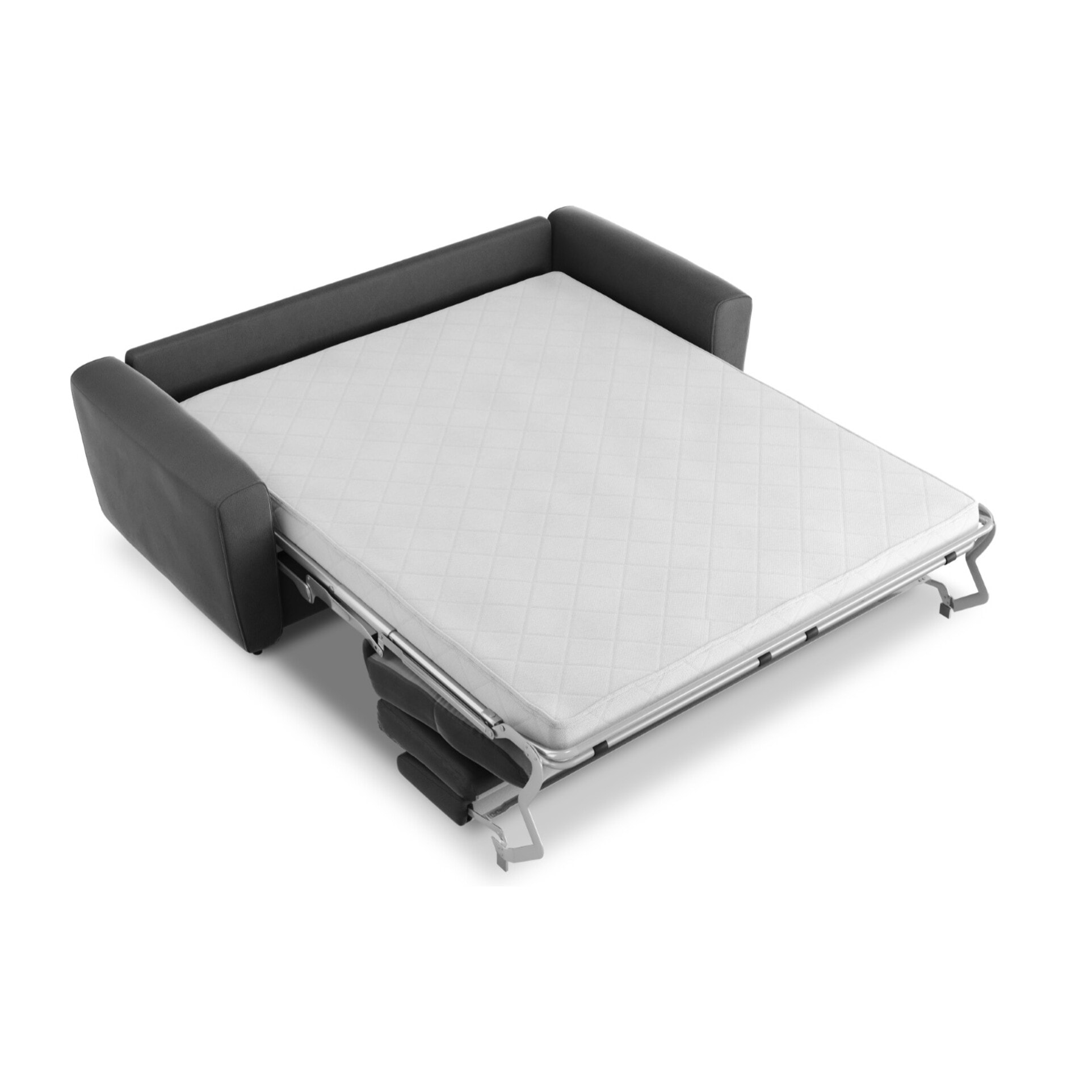 Canapé convertible "Audra" 4 places en velours gris foncé