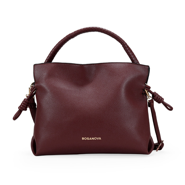 Bolso de mano burdeos con logo