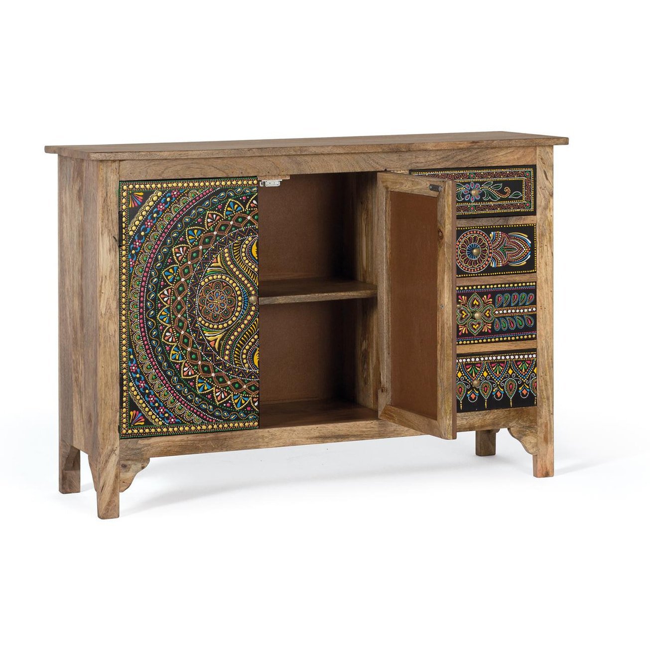 Aparador de Madera de Mango Estilo Étnico Moderno