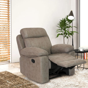 Sillón relax con reposapiés elevable en tono cemento 106 cm Nellie Cemento