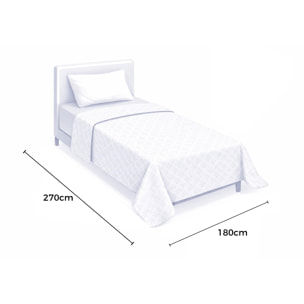 Copriletto Piquet 100% Cotone Made in Italy Fantasia Rigata Disegno Elite Grigio