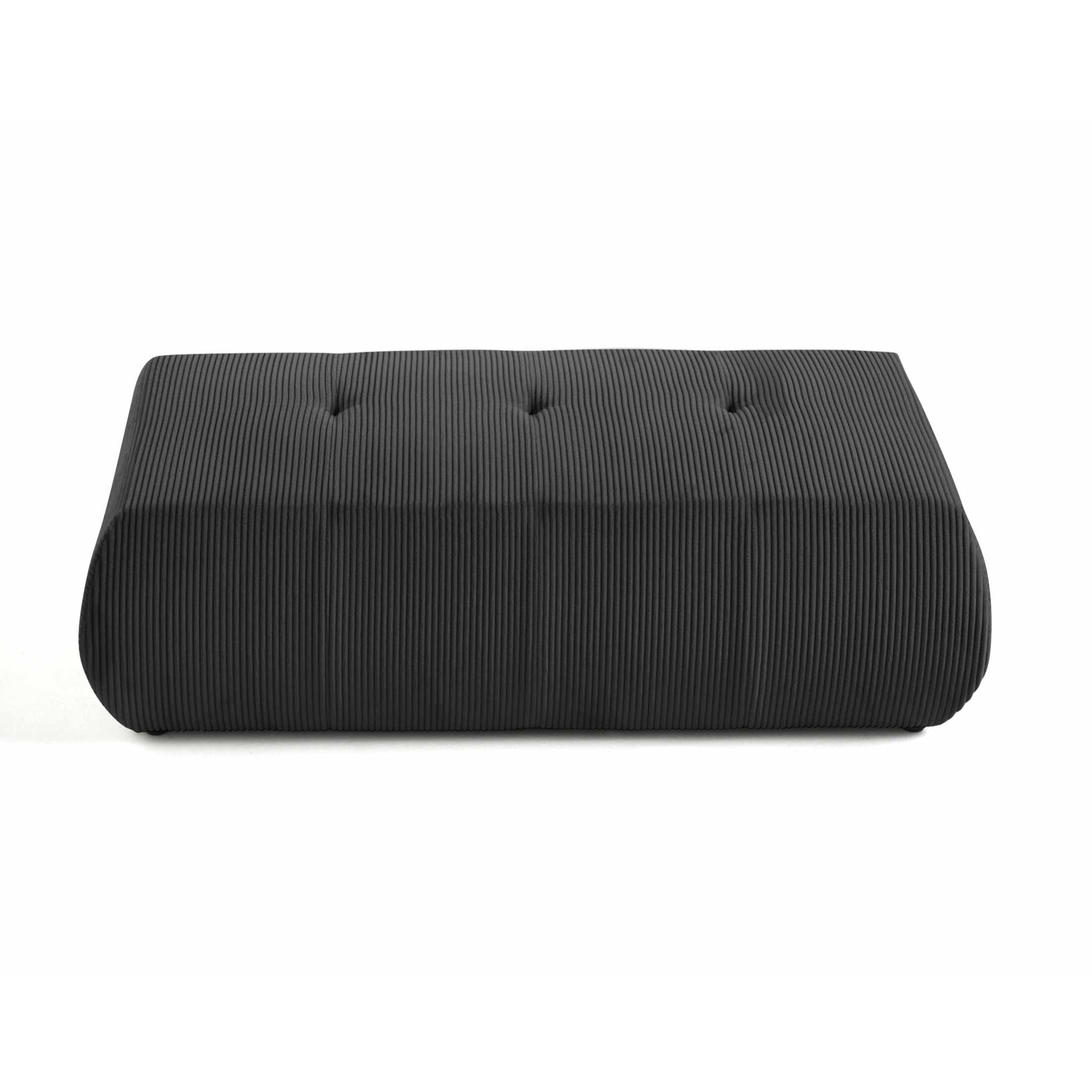 Onyx - pouf d'appoint - en velours côtelé - Gris foncé