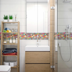 Sticker carrelage - Ambiance Sticker - CATARINA - Frises Mosaïque - 6 frises - 15x90cm