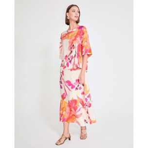 Blusa a maniche corte con stampa floreale