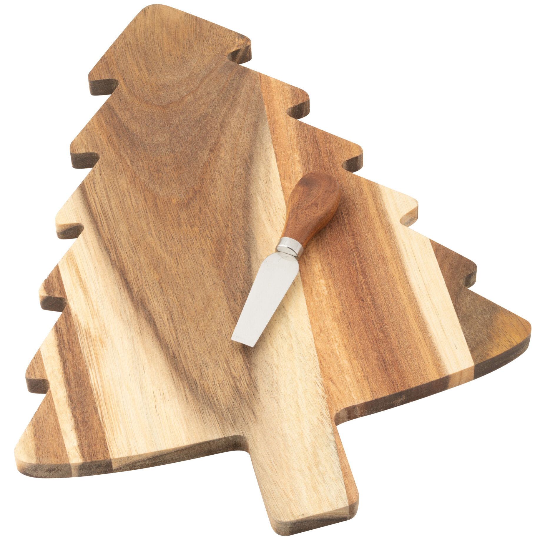 J-Line planche à fromage + couteau Sapin de Noël - bois - naturel