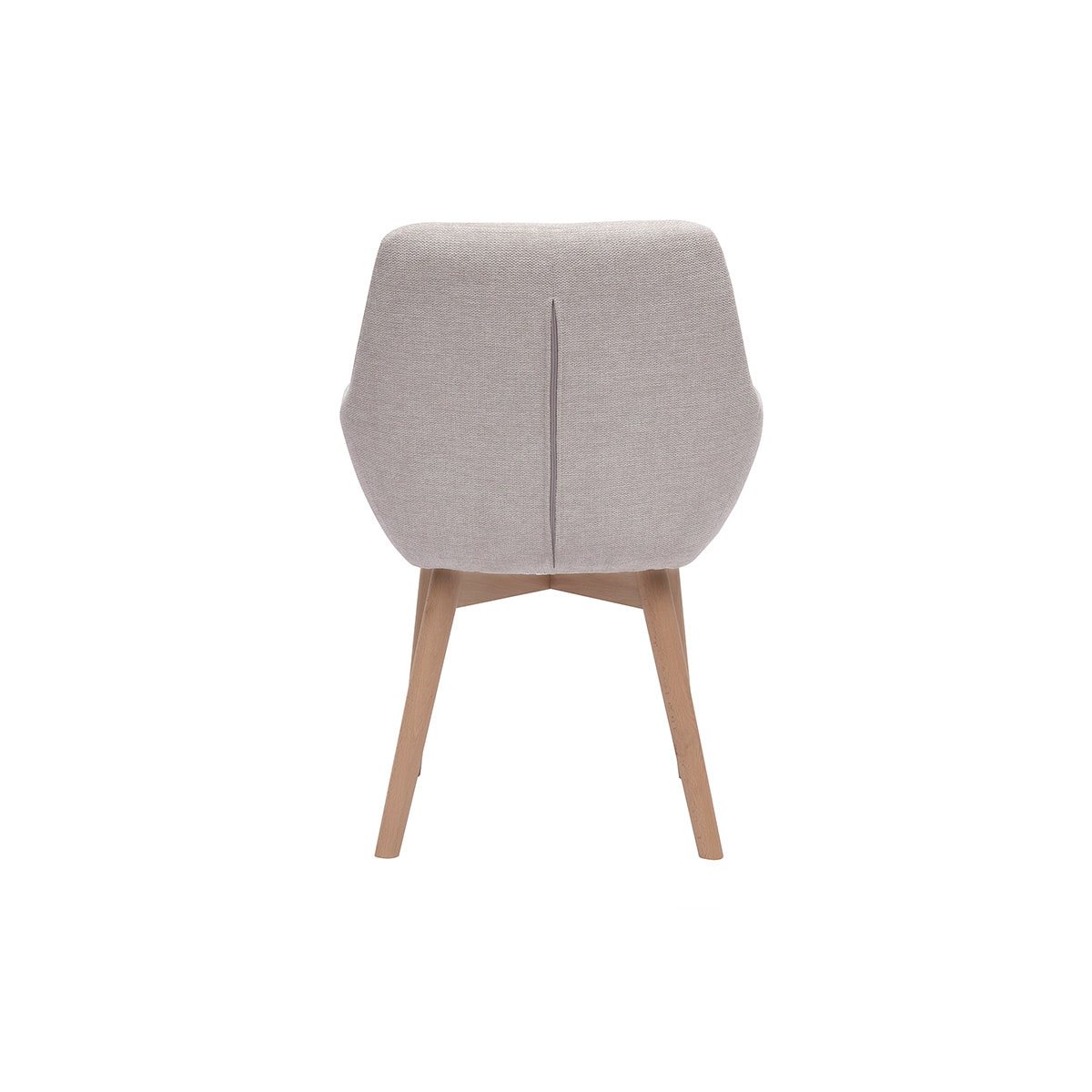 Chaises en tissu effet velours texturé beige et bois clair (lot de 2) ALESS