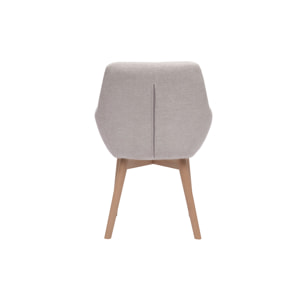 Chaises en tissu effet velours texturé beige et bois clair (lot de 2) ALESS