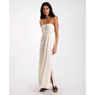 Vestido largo de tirantes con textura