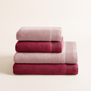 Set 4 Toallas Bicolor Harmony Berry Pink - Zero Twist - 600 Gramos