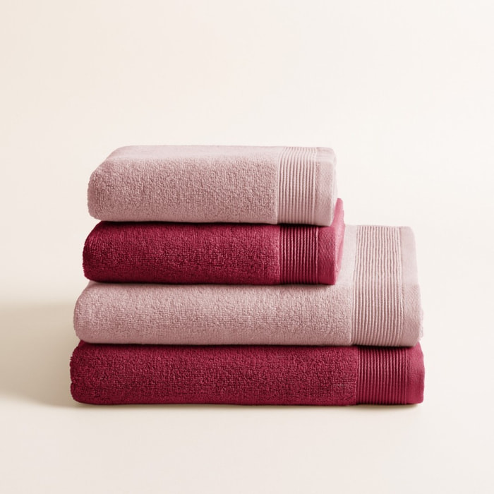 Set 4 Toallas Bicolor Harmony Berry Pink - Zero Twist - 600 Gramos